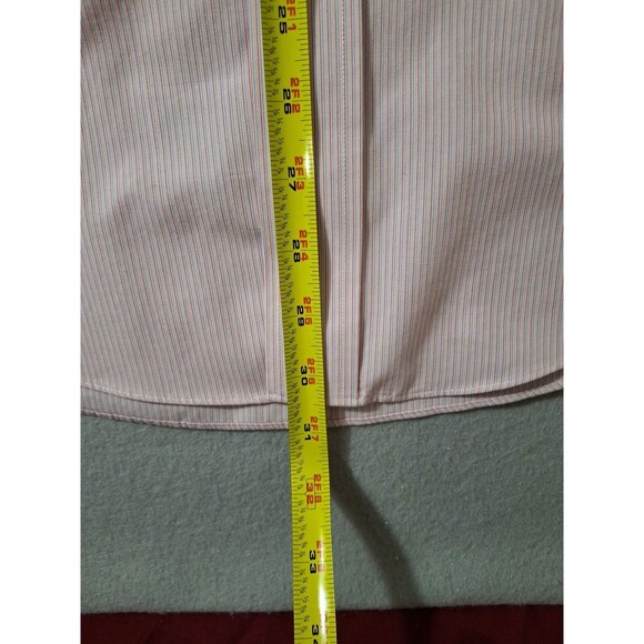 Brooks Brothers Dress Shirt Men 15.5 33 Button Up Pink Stripes Business Slim Fit - Picture 5 of 7